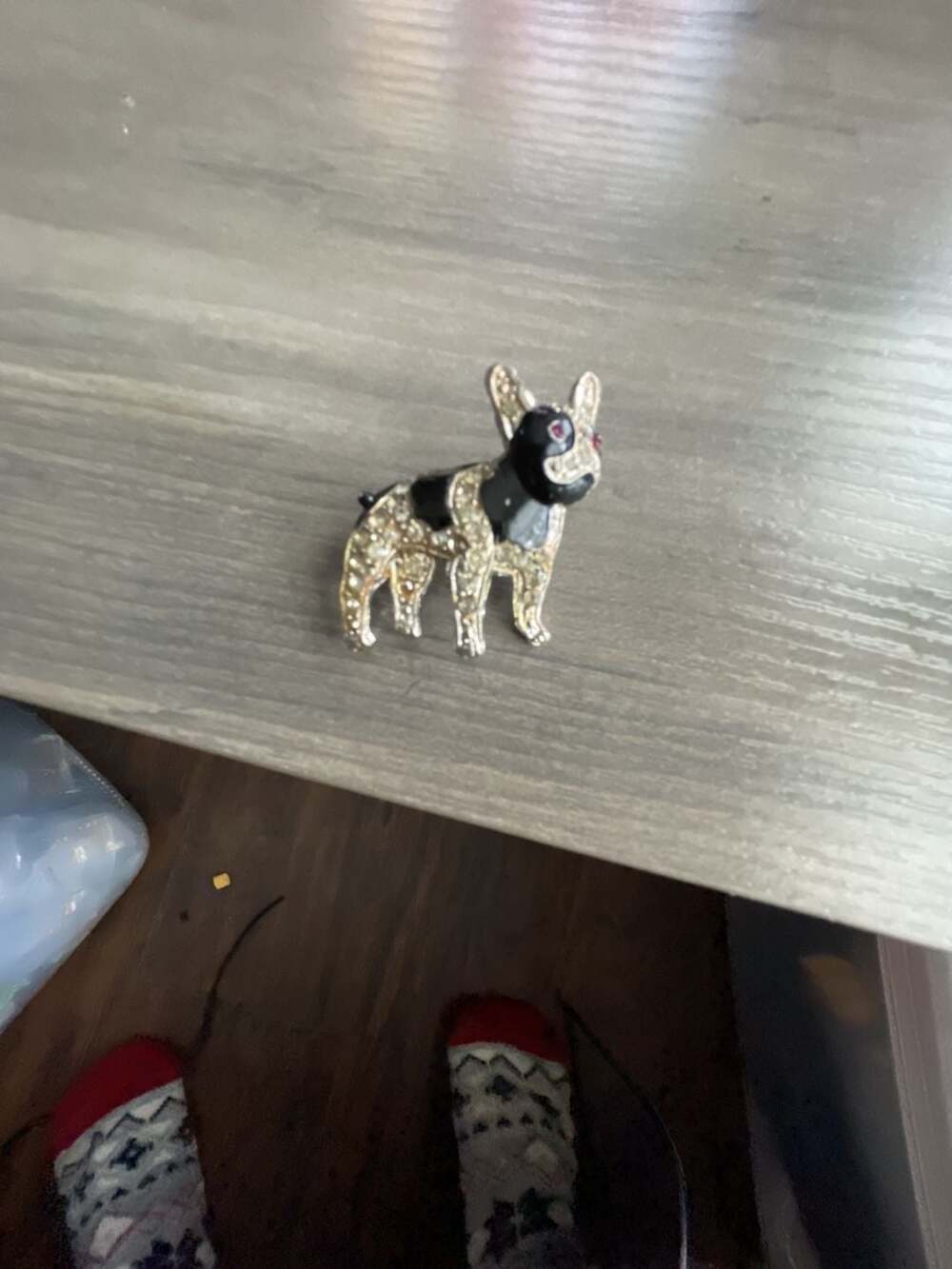 Crystal Enamel French Bulldog Rhinestone Dog Brooch Pin